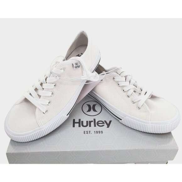 Hurley 6 Sneaker Woman's Carrie Canvas Lace-up Casual White Shoes Minimalist - Picture 4 of 15